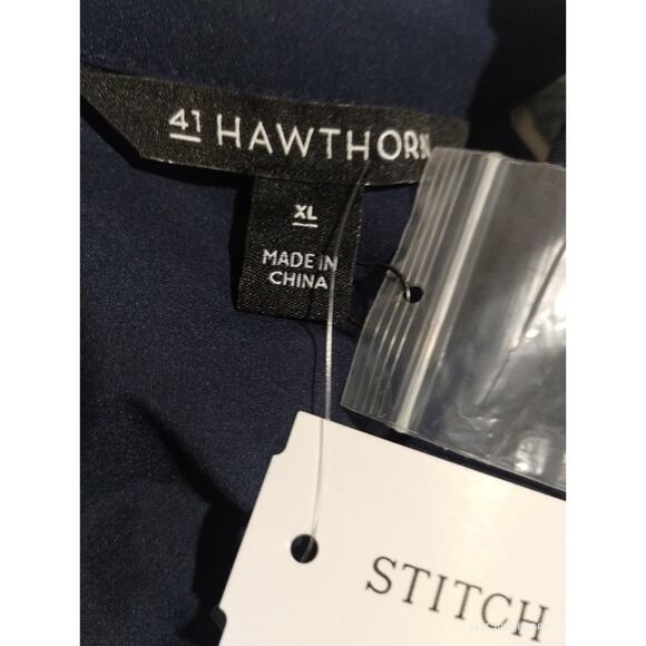 41 Hawthorn Womens XL Navy Halter Dress Asymmetrical Hem Quiet Luxury Old Money - Picture 9 of 11